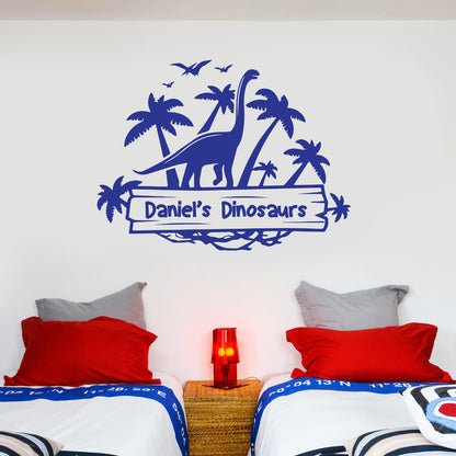 Dinosaur Wall Sticker Personalised Dino Island Sign