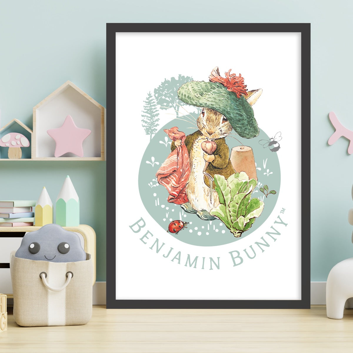 Print Benjamin Peter Rabbit Print - Benjamin Bunny Garden Circle Print – www.themed.co.uk