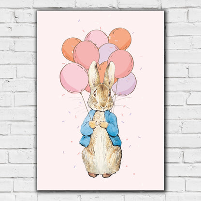 Peter Rabbit Print - Peter and Bunch of Balloons Print
