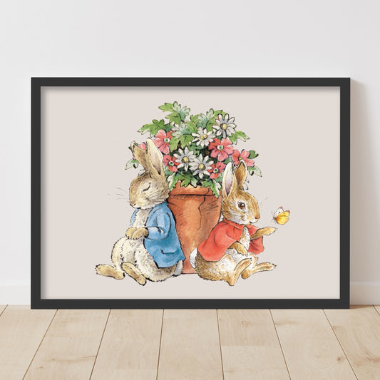 Peter Rabbit Print - Flower Pot Print