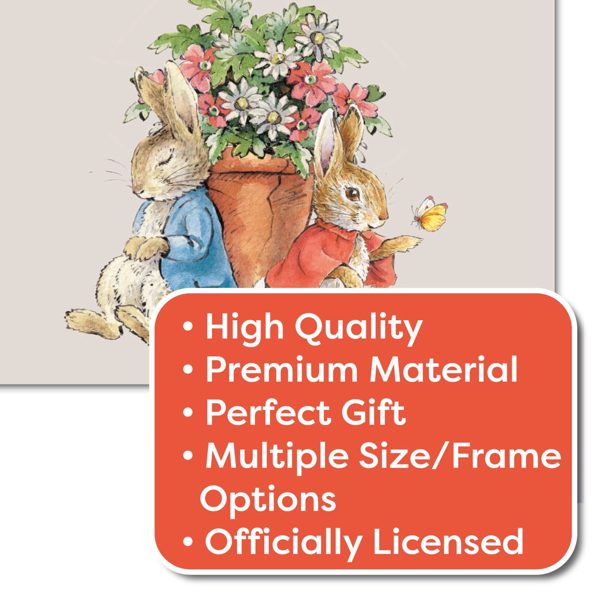 Peter Rabbit Floweers Peter Rabbit Print - Flower Pot Wall Art Print – www.themed.co.uk