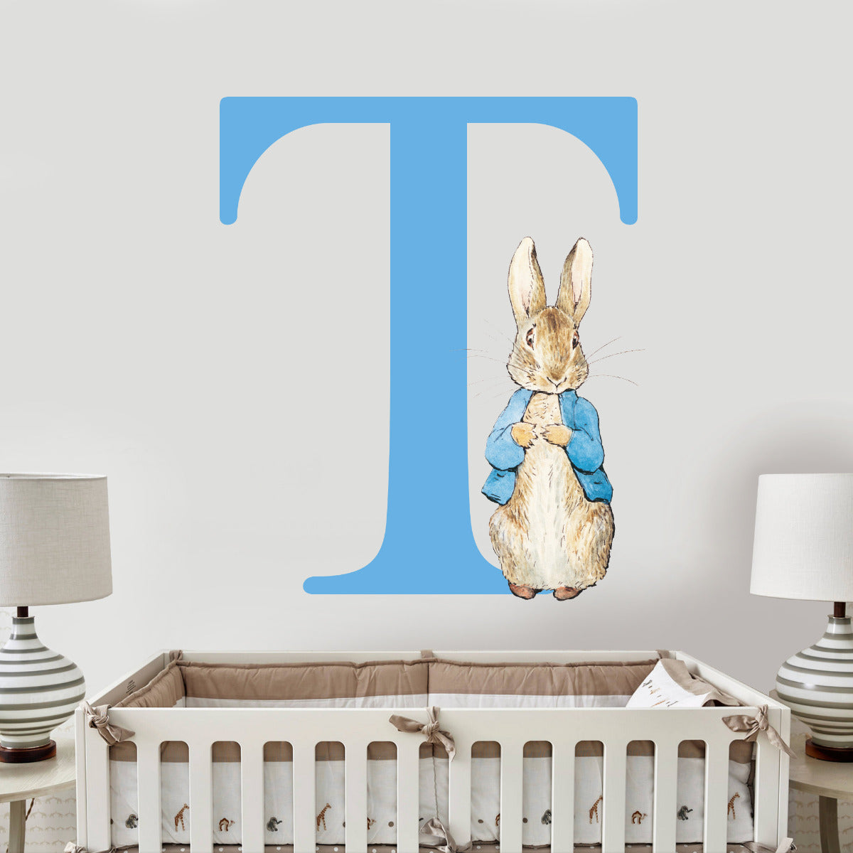 Peter Rabbit & Letter Personalised Wall Sticker – www.themed.co.uk