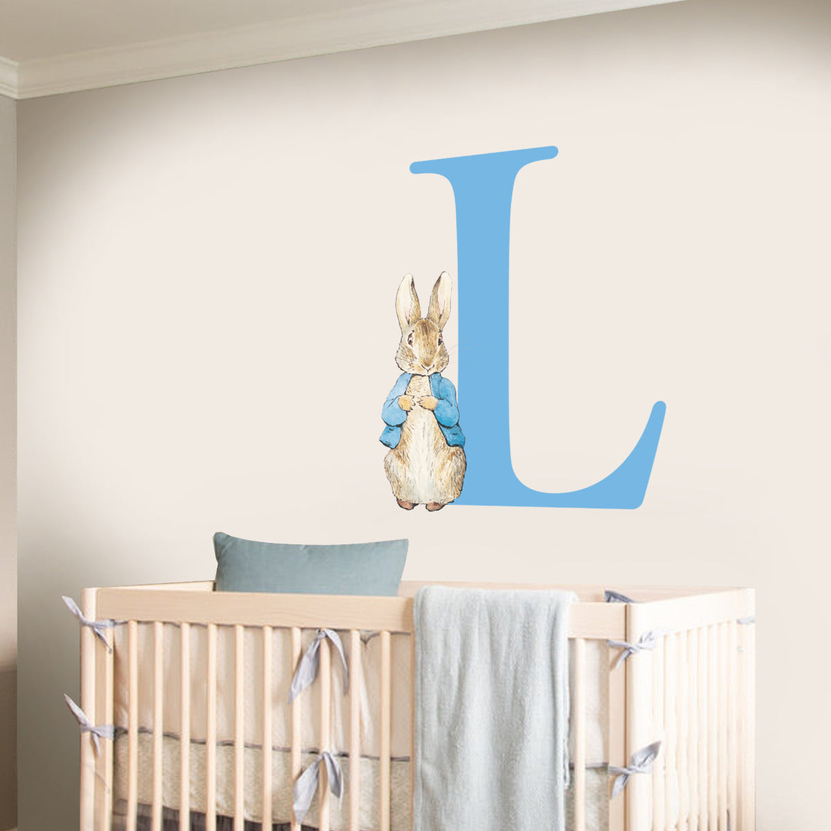 Peter Rabbit & Letter Personalised Wall Sticker – www.themed.co.uk