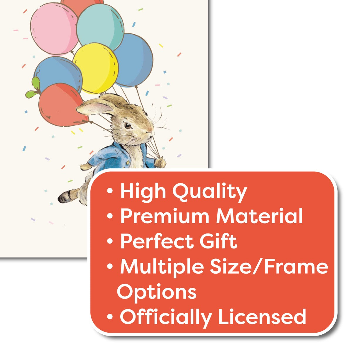 Peter Rabbit Print - Peter and Party Balloons Print – www.themed.co.uk