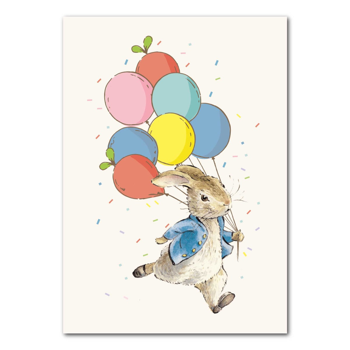 Peter Rabbit Print - Peter and Party Balloons Print