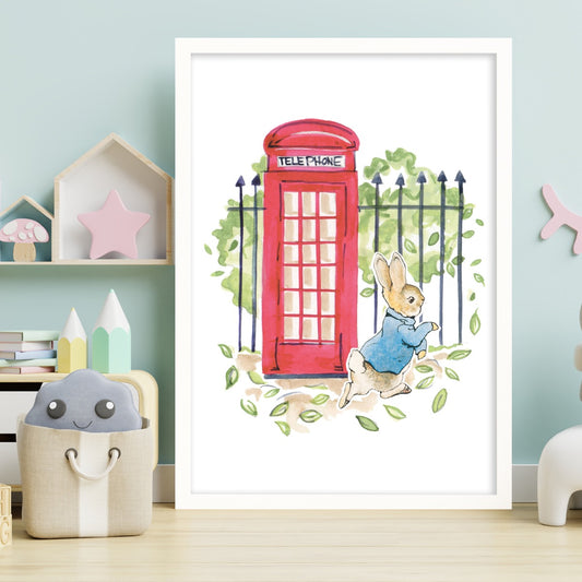 Peter Rabbit Print - Telephone Box Print