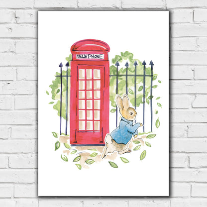 Peter Rabbit Print - Telephone Box Print