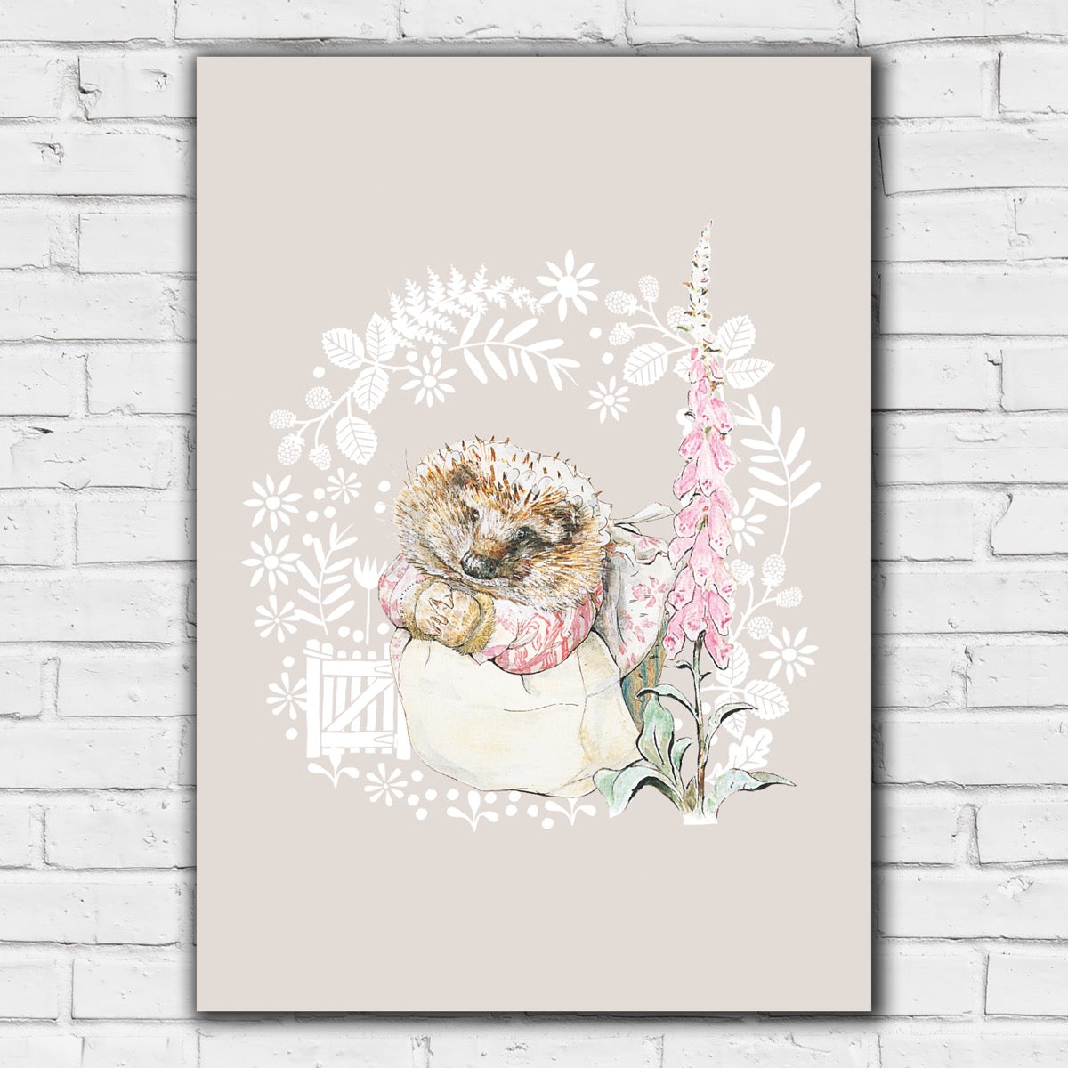 Peter Rabbit Print - Mrs Tiggywinkle Wreath Print