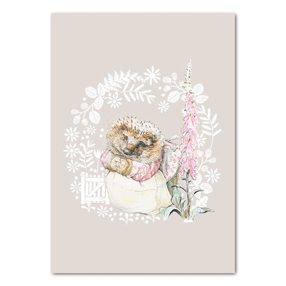 Peter Rabbit Print - Mrs Tiggywinkle Wreath Print