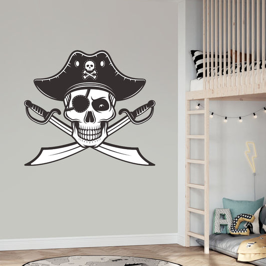 Pirate Wall Sticker Skull and Swords 