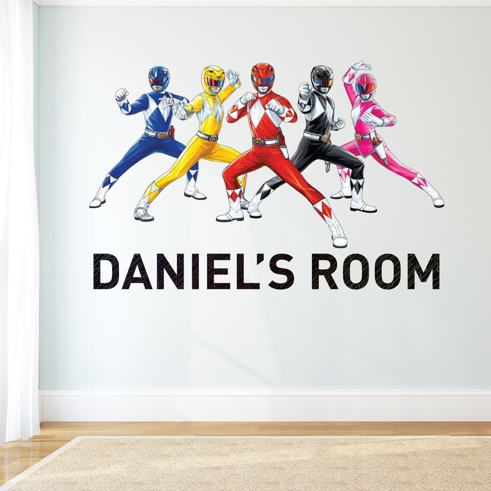 Power Rangers Group Personalised Wall Sticker – www.themed.co.uk
