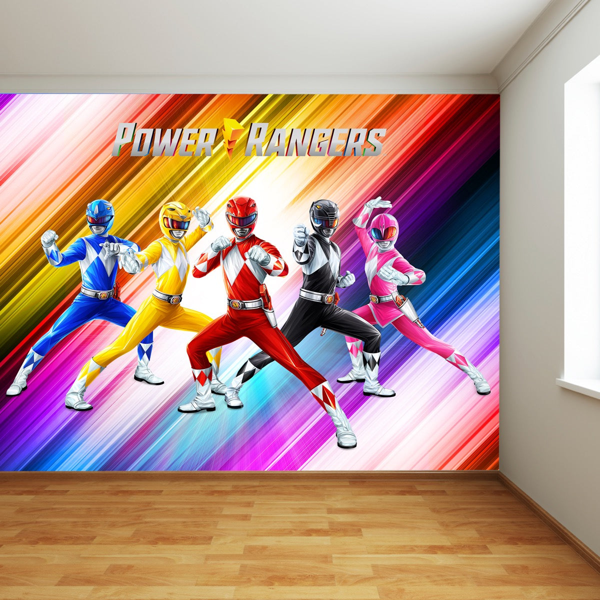 Power Rangers Bar Image Power Rangers Group Full Wall Mural – www.themed.co.uk