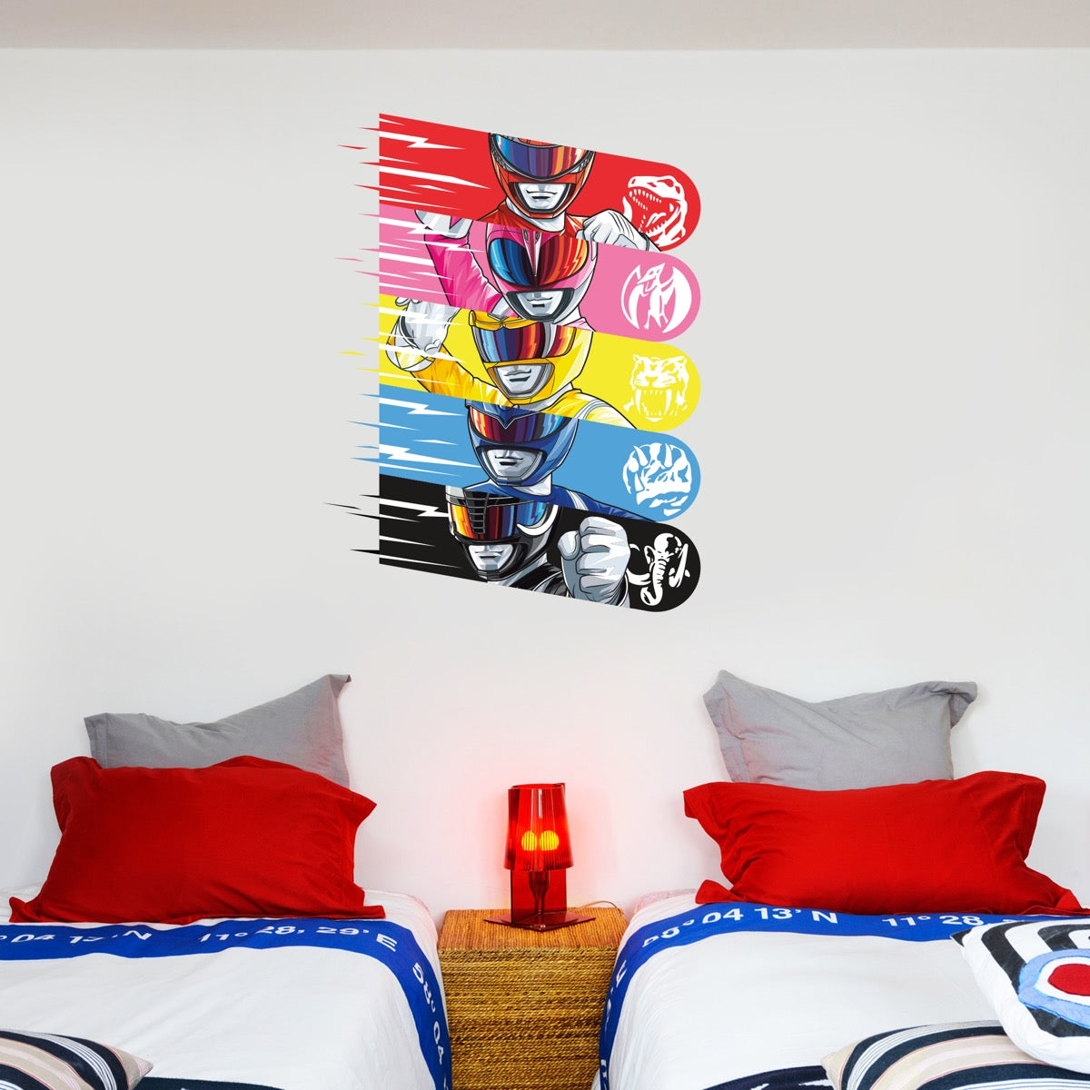Power Rangers Group Colours Graphic Wall Sticker