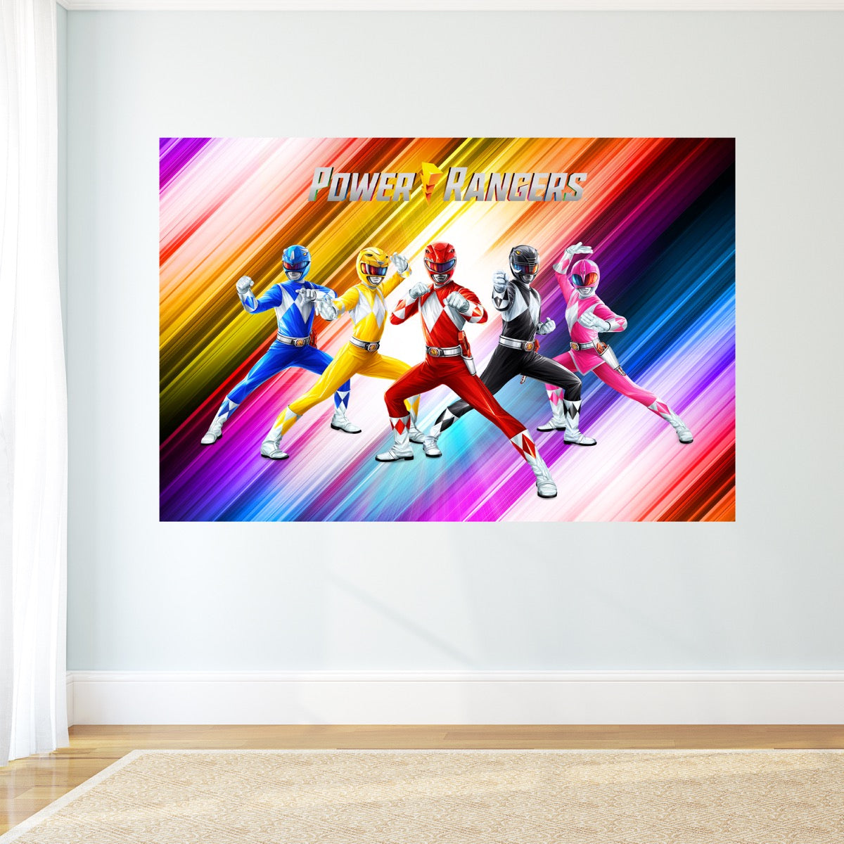 Power Rangers Group Poster Wall Sticker – www.themed.co.uk