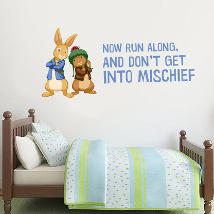 Peter Rabbit and Benjamin Bunny Run Along Wall Sticker