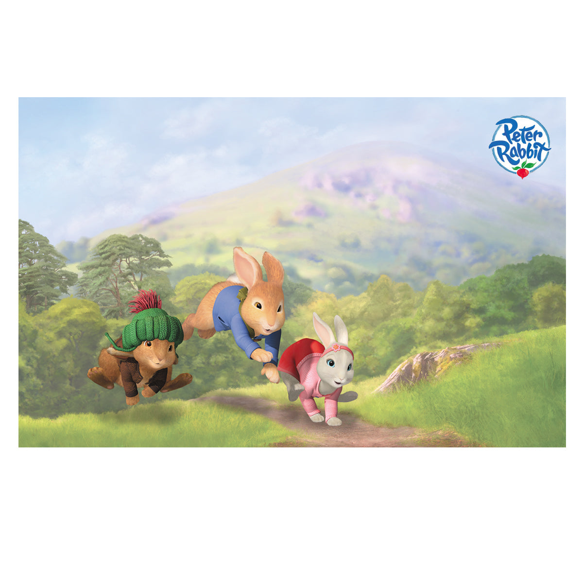 Peter, Benjamin and Lilly Racing Through The Countryside Wall Sticker Mural