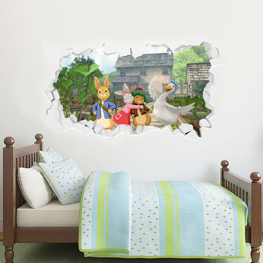 Peter Rabbit and Friends Hill Top Farm Smashed Wall Sticker