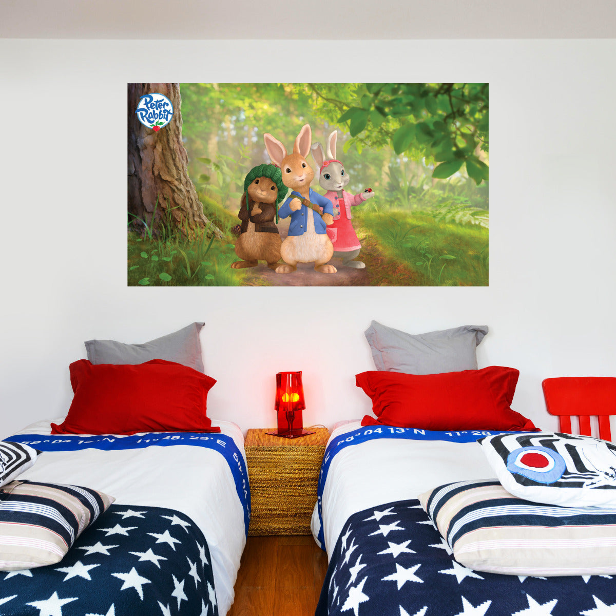 Peter Rabbit Benjamin Bunny and Lily Bobtail Forest Adventure Wall Sticker