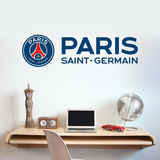 Paris Saint-Germain F.C. Crest and Club Name Wall Sticker