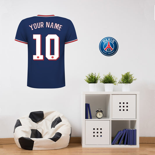 Paris Saint-Germain F.C. Personalised Shirt Wall Sticker
