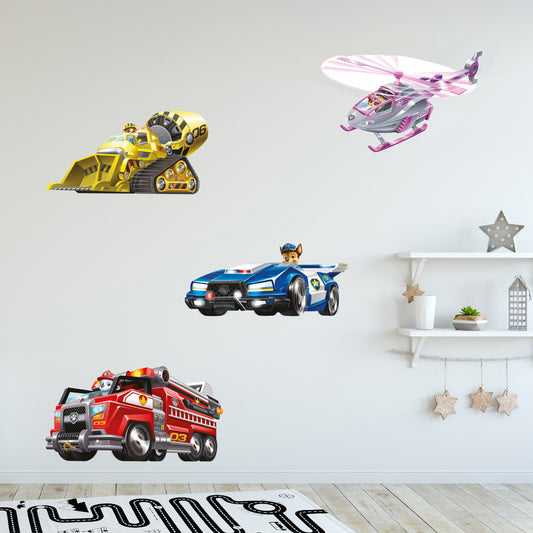 Paw Patrol Movie Pups Vehicles Wall Sticker Set