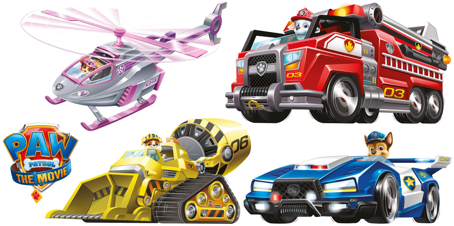 Paw Patrol Movie Pups Vehicles Wall Sticker Set