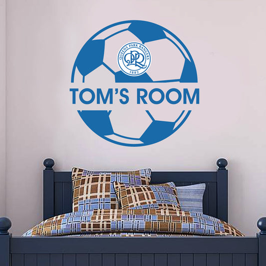 Queens Park Rangers Ball Design Personalised Name Wall Sticker Vinyl