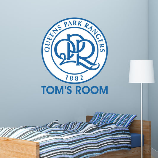 Queens Park Rangers F.C. - Club Badge & Personalised Name + Hoops Wall Sticker Set