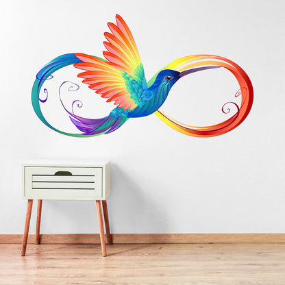 Rainbow Wall Sticker - Rainbow Bird Infinity Symbol