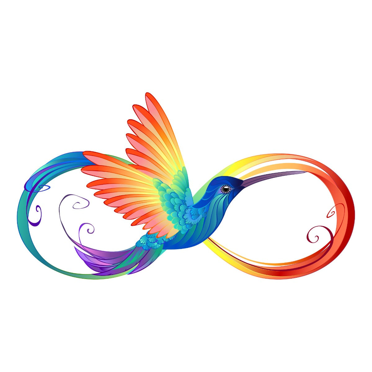 Rainbow Wall Sticker - Rainbow Bird Infinity Symbol