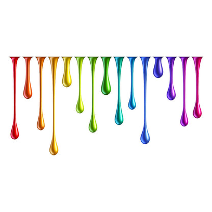 Rainbow Wall Sticker - Rainbow Metallic Drips
