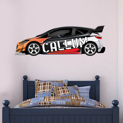 Rally Car Personalised Name Wall Sticker