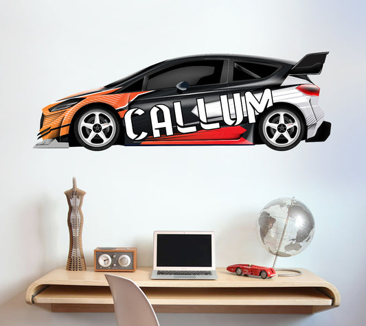 Rally Car Personalised Name Wall Sticker