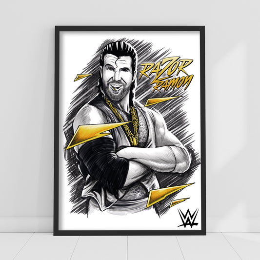 WWE Print - Razor Ramon Sketch Poster