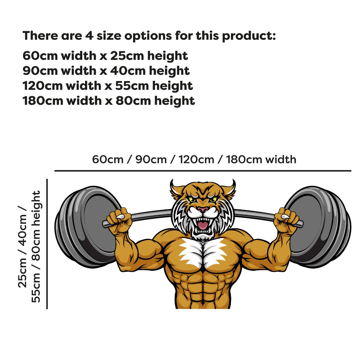 Gym Wall Sticker - Ripped Animal Barbell