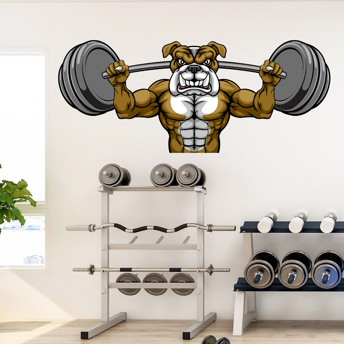 Gym Bench Sticker Gym Wall Sticker - Ripped Animal Barbell Wall Decal Art – www.themed.co.uk