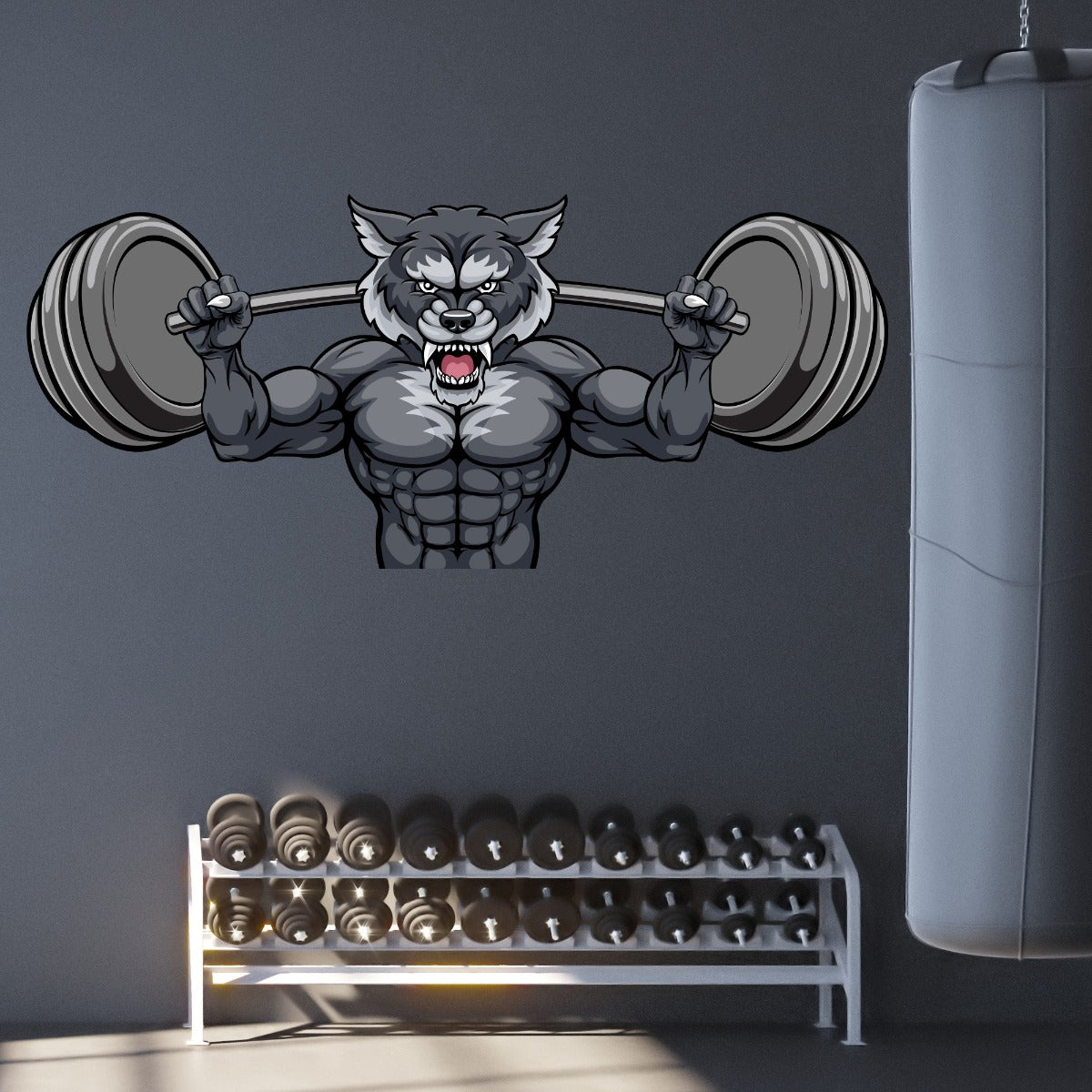 Gym Wall Sticker - Ripped Animal Barbell