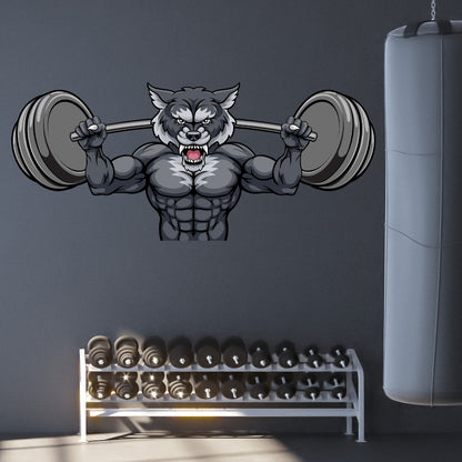 Gym Wall Sticker - Ripped Animal Barbell