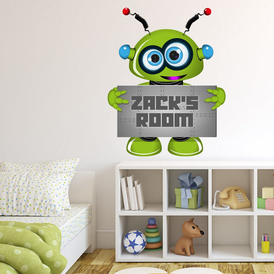 Space Wall Sticker - Robot Alien Personalised Name