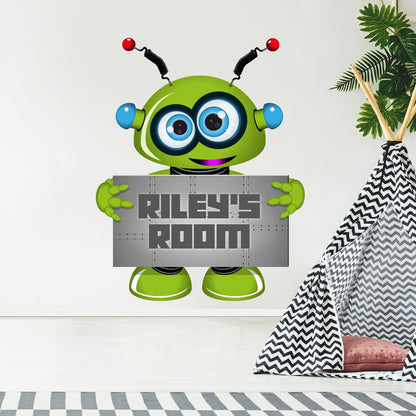 Space Wall Sticker - Robot Alien Personalised Name