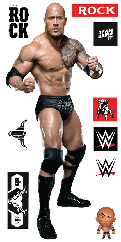 WWE - The Rock Wrestler Decal 2 + Bonus Wall Sticker Set