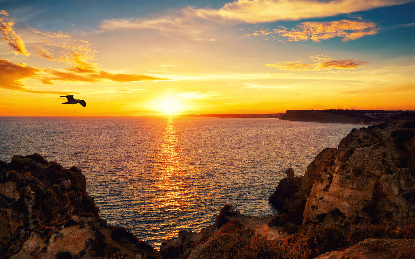 Coastline Sunset Wall Mural