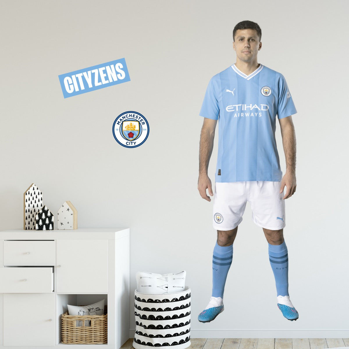 Manchester City FC - Rodri 23/24 Player Decal + Bonus Wall Sticker Set