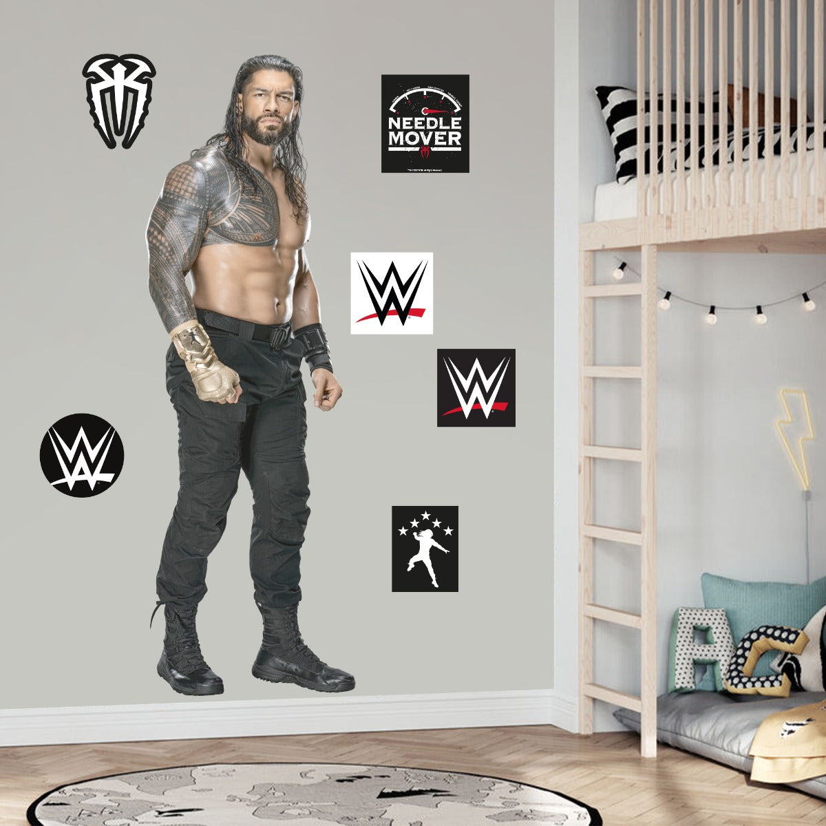 WWE - Roman Reigns Wrestler Decal + Bonus Wall Sticker Set – www.themed ...