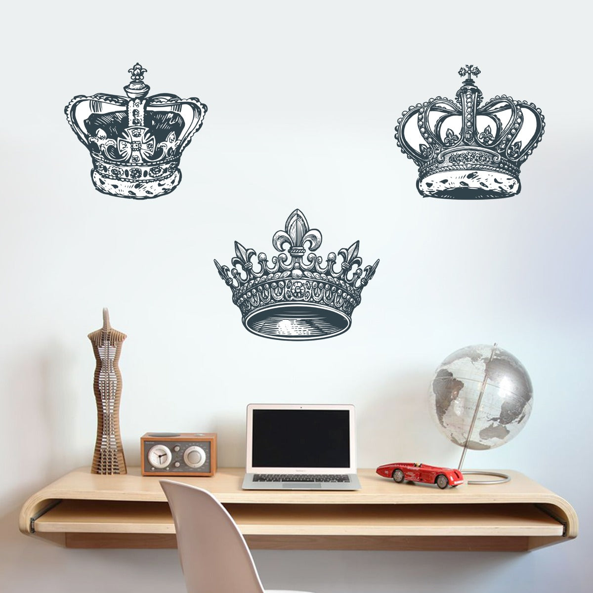 King Charles Coronation Royal Crown Wall Sticker Set