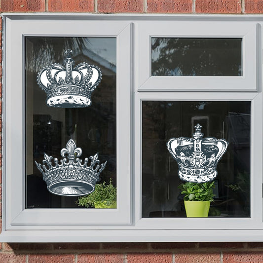 King Charles Coronation Royal Crown Window Sticker Set
