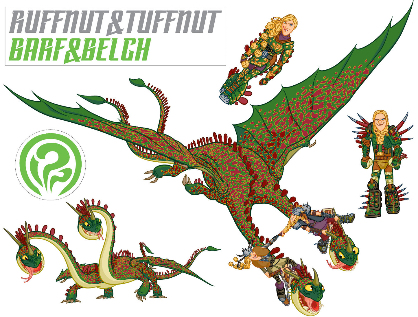 How To Train Your Dragon - Ruffnut & Tuffnut + Barf & Belch Wall Sticker Set
