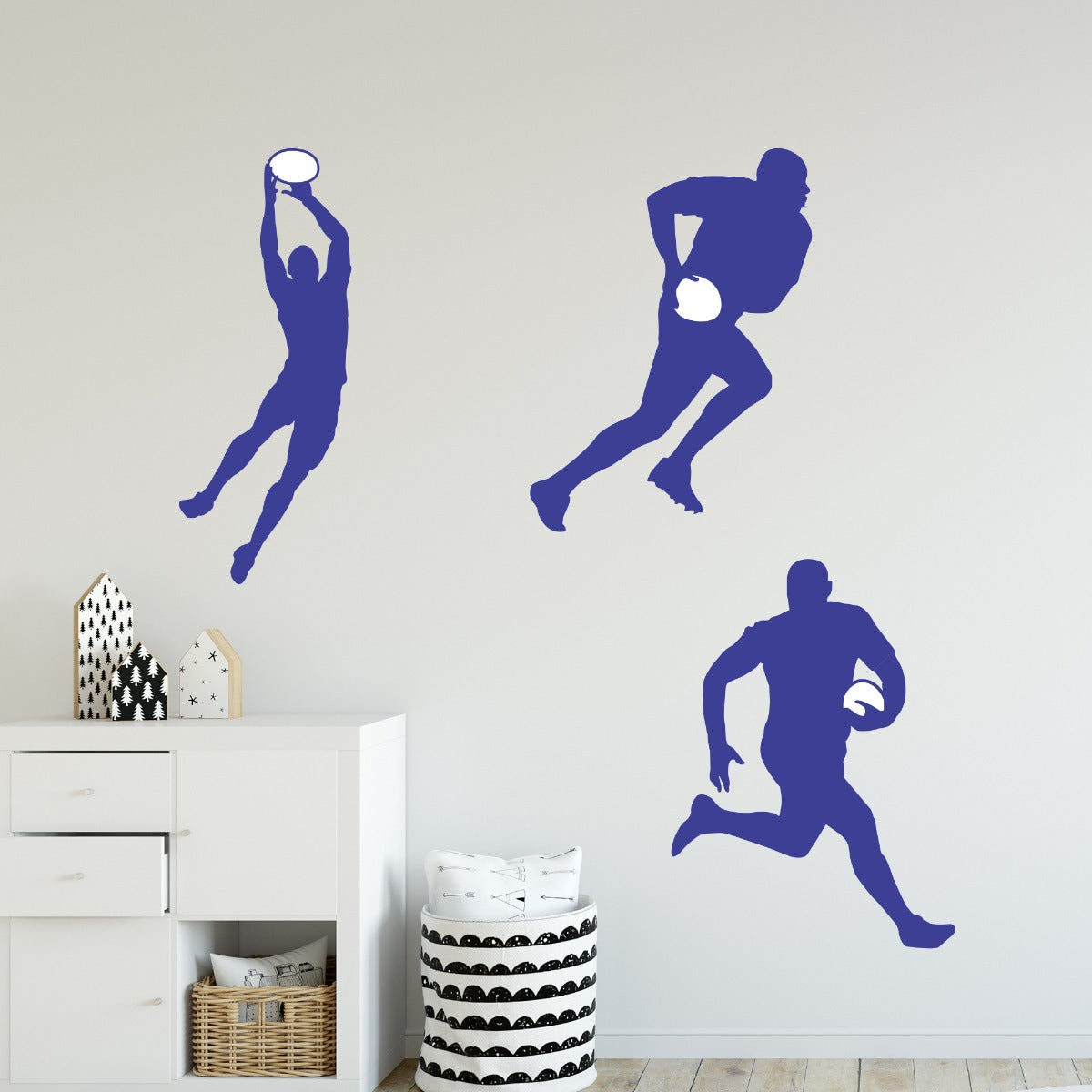 Rugby Wall Sticker - Rugby Player Silhouette Decals