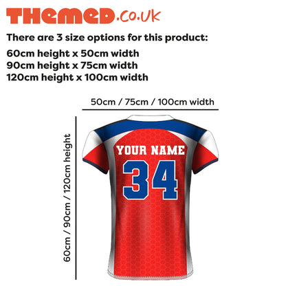 Personalised Name and Number Rugby Shirt Sports Wall Art