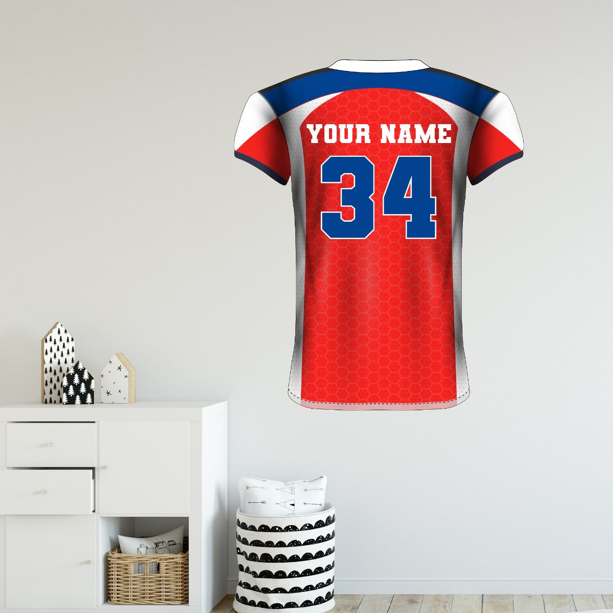 Personalised Name and Number Rugby Shirt Sports Wall Art